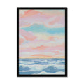 Dawn Seascape Painting | Blue Ocean Painting - Framed Wall Art