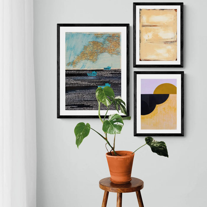 Deco Bay - Modern Coastal Art - Unframed - Beach House Art