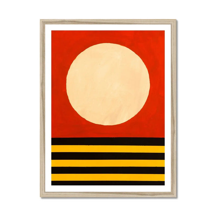 Deco Sunset - Modern Coastal Art - Framed - Beach House Art