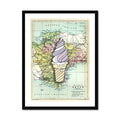 Devon Ice Cream (Devon Map) Vintage Map Art - Framed - Beach House Art