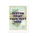 Custom Map print of Devon | Personalised Map Print | Map Prints with custom navy text - Unframed wall art