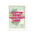 Map print of Devon | Personalised Map Print | Map prints of Devon with pink custom wording - Unframed wall art
