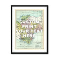 Custom Map print of Devon | Personalised Map Print | Map Prints with white font - Framed Wall Art