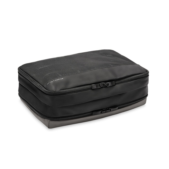 Briggs & Riley double sided packing travel cube in black, showcasing organized compartments for efficient packing.