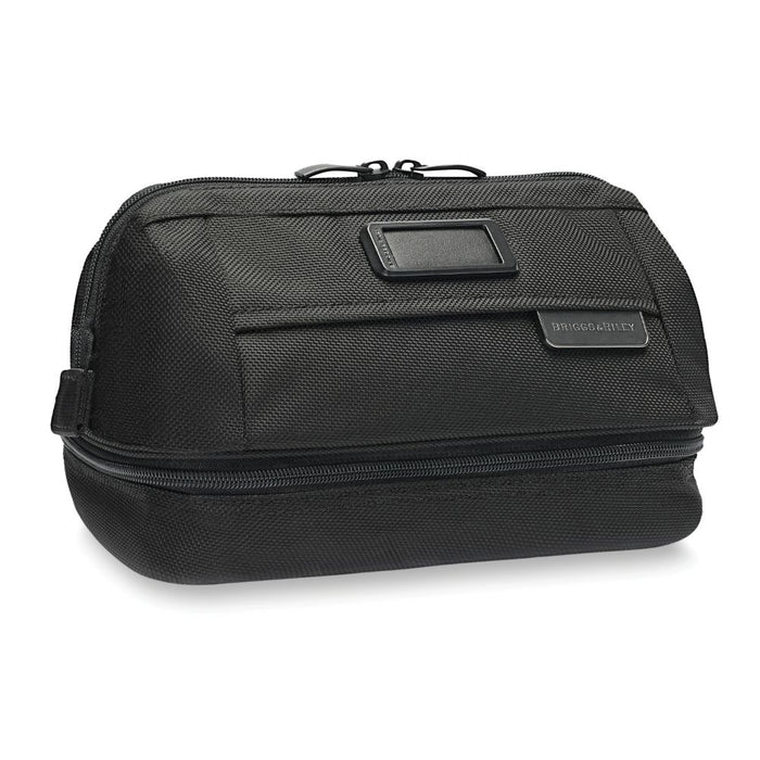 Briggs & Riley Luggage Duo Essential Kit in black, featuring stylish washbags for organized travel toiletries.