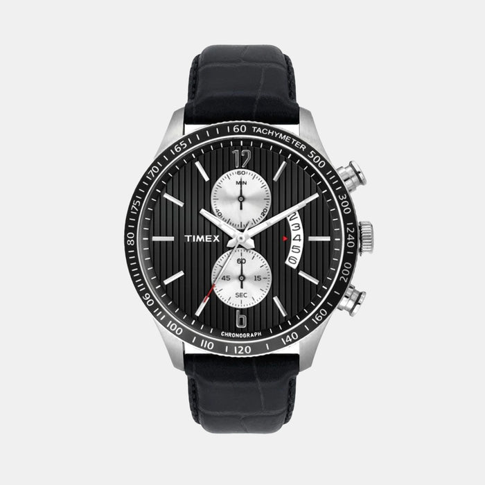 E Class Men Quartz Black Dial Multi-Function Leather Watch TWEG14900