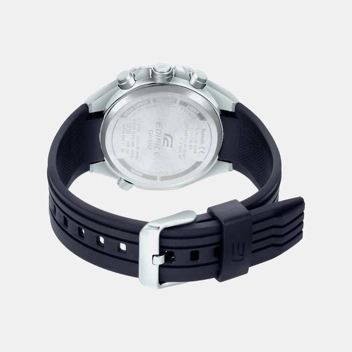 Edifice Men Quartz Black Dial Analog-Digital Resin Watch ED495