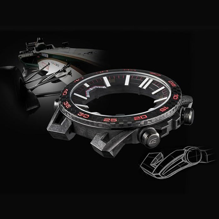 Edifice Men Quartz Black Dial Analog-Digital Resin Watch ED563