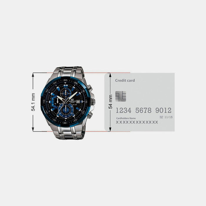 Edifice Men Quartz Black Dial Chronograph Stainless Steel Watch EX190