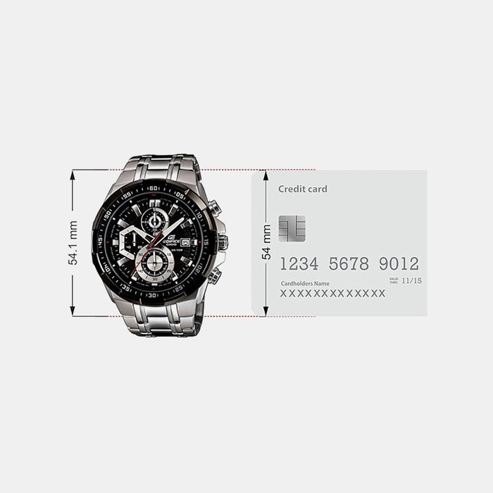 Edifice Men Quartz Black Dial Chronograph Stainless Steel Watch EX191