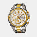 Edifice Men Quartz White Dial Chronograph Stainless Steel Watch EX189