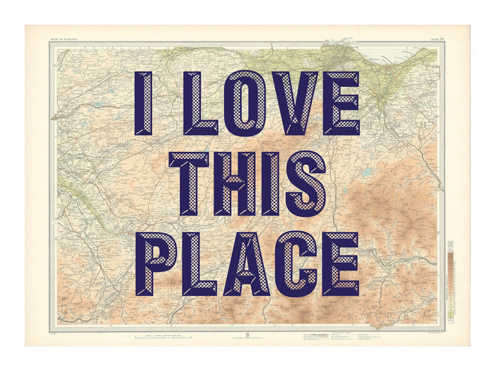 Edinburgh Personalised Map Print | Custom Map of Edinburgh | Navy Vintage Font - Framed Wall Art
