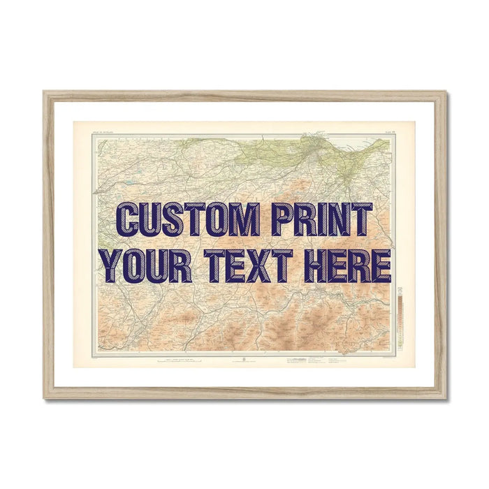 Edinburgh Personalised Map Print | Custom Map of Edinburgh | Navy Vintage Font - Framed Wall Art
