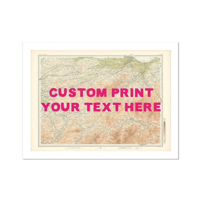 Edinburgh Personalised Map Print | Map Print of Edinburgh | Pink Hand Drawn Font - Unframed Wall Art