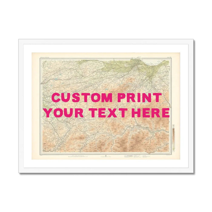 Edinburgh Personalised Map Print | Map Print of Edinburgh | Pink Hand Drawn Font - Framed Wall Art