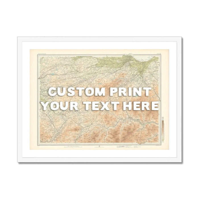 Edinburgh Personalised Map Print | Map Print of Edinburgh | White Hand Drawn Font - Framed Wall Art