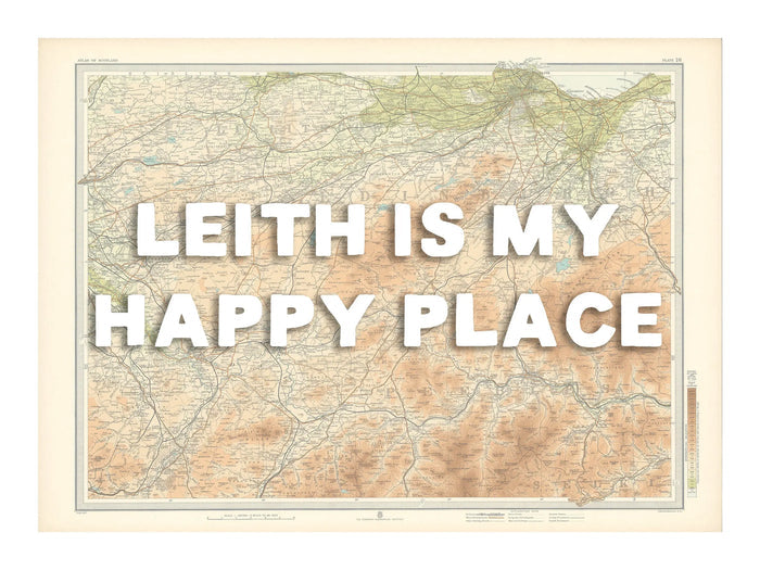 Edinburgh Personalised Map Print | Map Print of Edinburgh | White Hand Drawn Font - Framed Wall Art