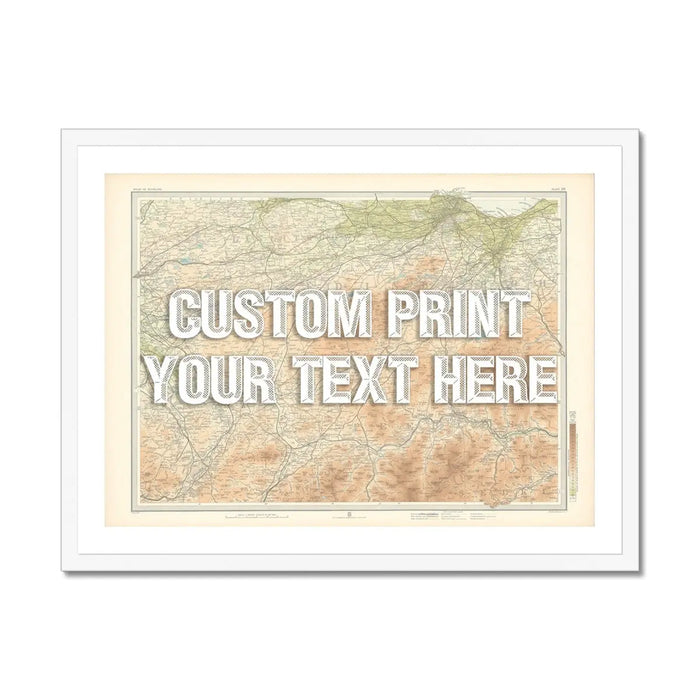 Edinburgh Personalised Map Print | Custom Map of Edinburgh | White Vintage Font - Framed Wall Art
