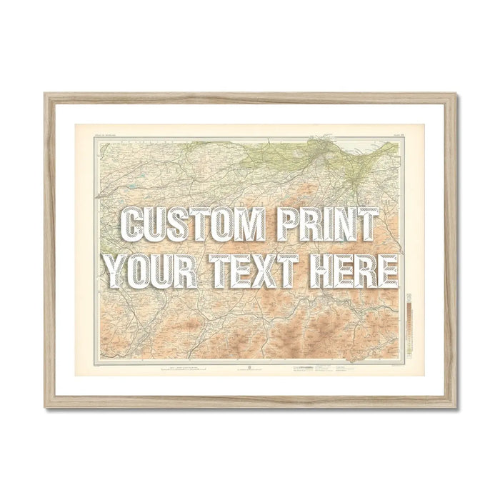 Edinburgh Personalised Map Print | Custom Map of Edinburgh | White Vintage Font - Framed Wall Art