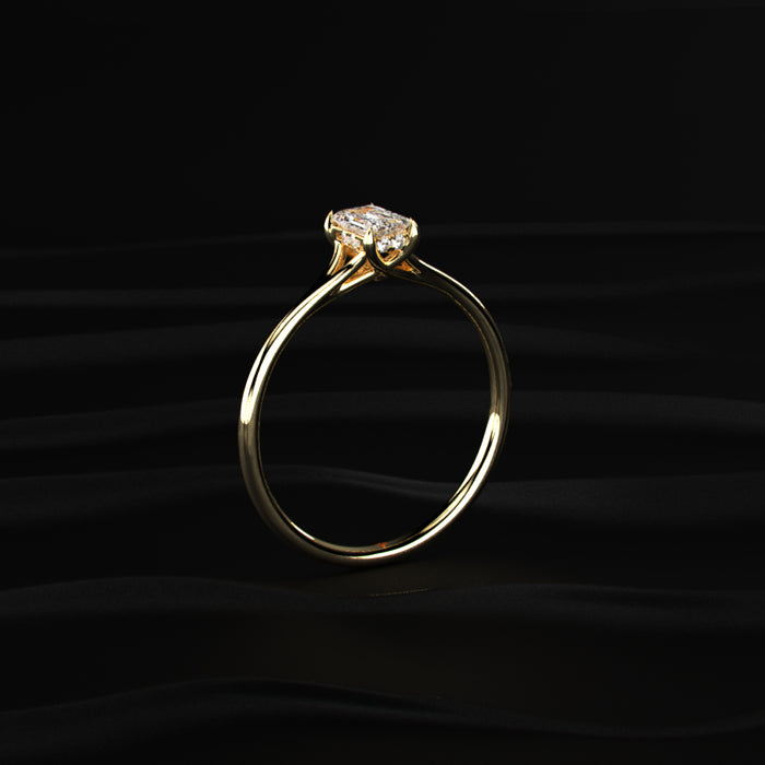 Emerald Cut Split Shank Ring | Earthly Jewels