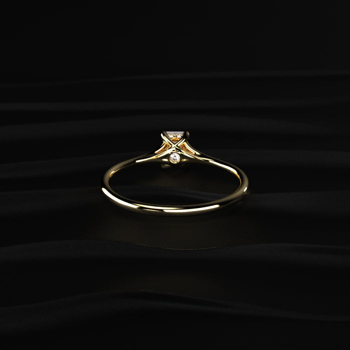 Emerald Cut Split Shank Ring | Earthly Jewels