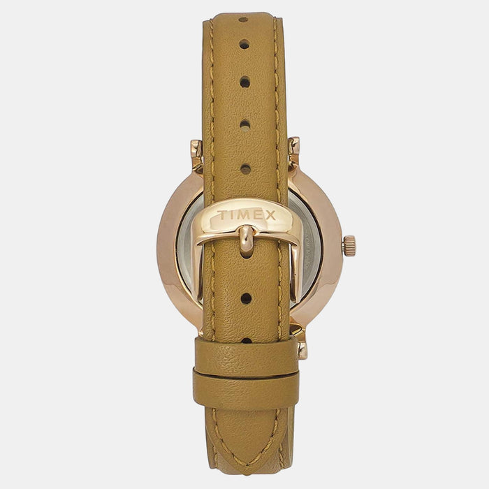 Timex Leather Silver watch