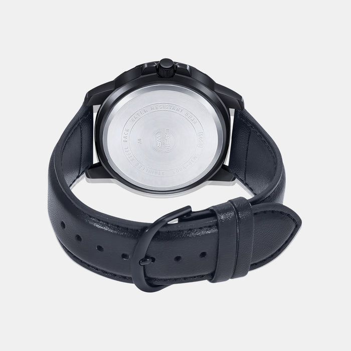 Enticer Men Quartz Black Dial Analog Leather Watch A1981