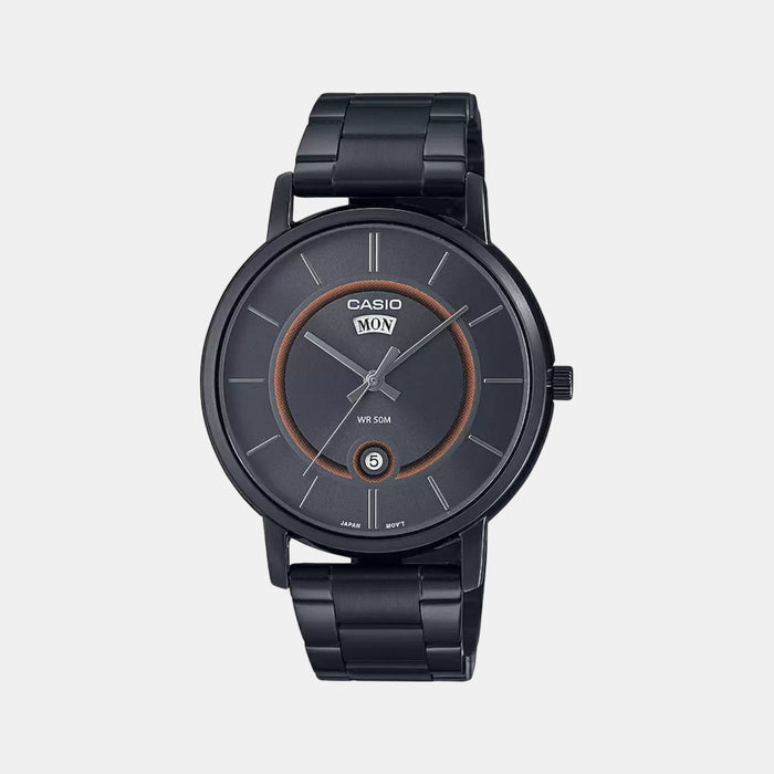 Enticer Men Quartz Black Dial Analog Stainless Steel Watch A2042