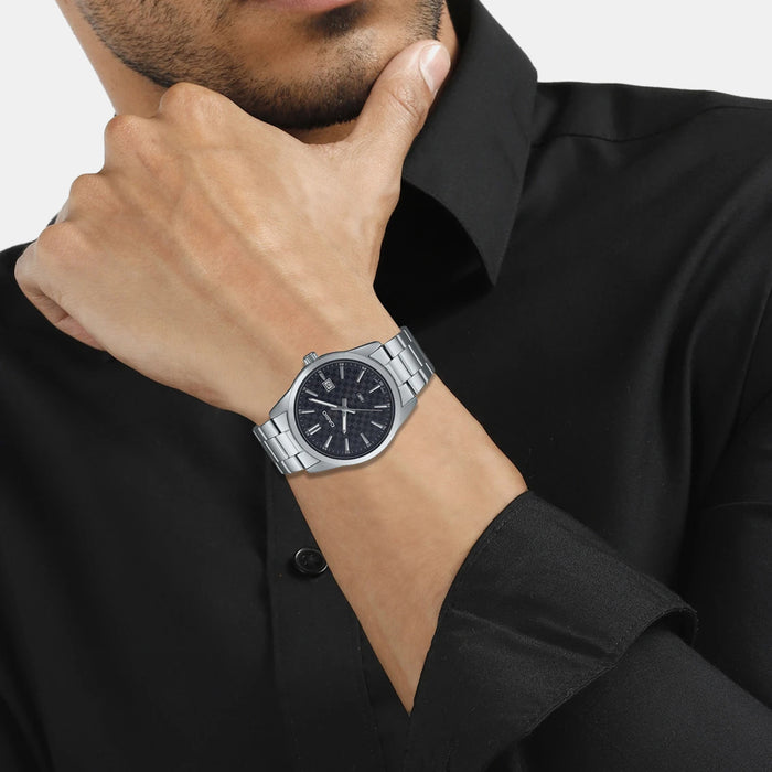 Enticer Men Quartz Black Dial Analog Stainless Steel Watch A2092