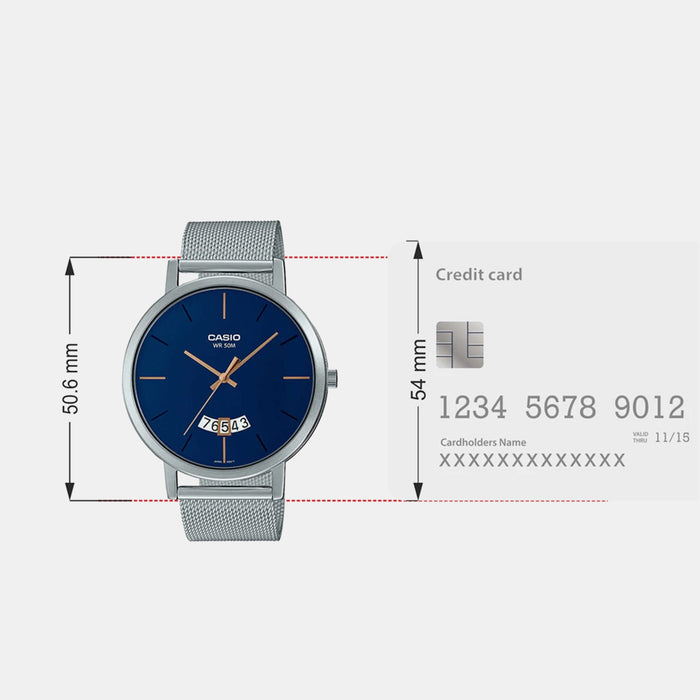 Enticer Men Quartz Blue Dial Analog Mesh Watch A1872