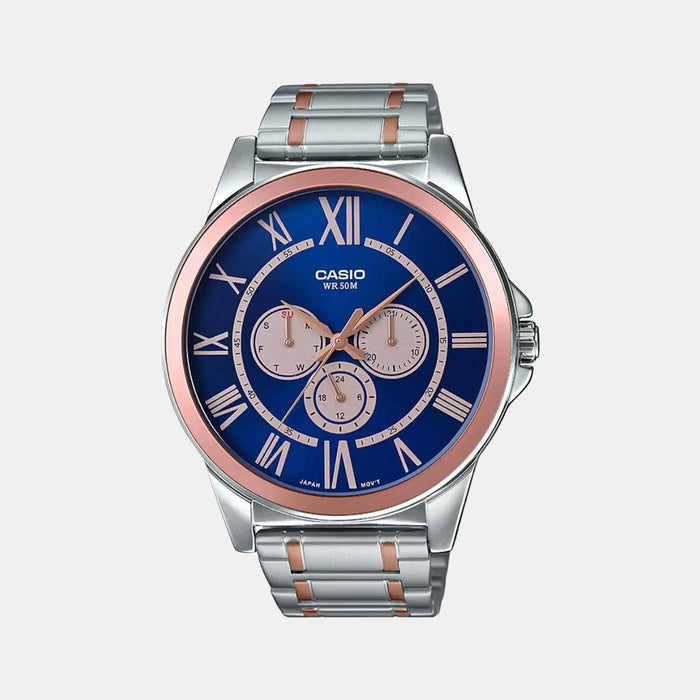 Casio Round Blue Chronograph watch