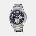 Casio Round Blue Chronograph watch