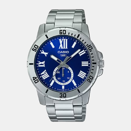 Casio Round Blue Chronograph watch