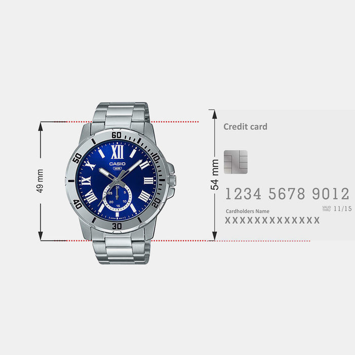 Enticer Men Quartz Blue Dial Chronograph Stainless Steel Watch A2068