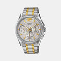 Casio Round Silver Chronograph watch