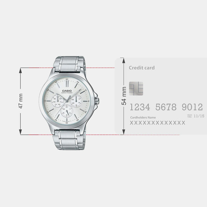 Enticer Men Quartz White Dial Chronograph Stainless Steel Watch A1892