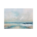 A dreamy sea painting with gentle waves and soft color palette, representing a coastal art print.