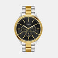 Fashion Men Quartz Black Dial Multi-Function Stainless Steel Watch TWEG18425
