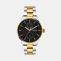 Fashion Men Quartz Black Dial Multi-Function Stainless Steel Watch TWEG19907