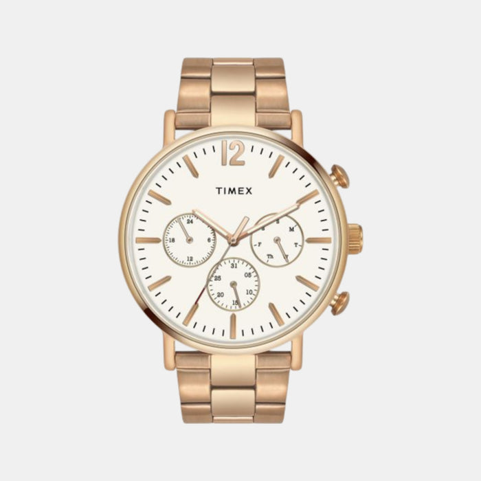 Fashion Men Quartz Silver Dial Multi-Function Stainless Steel Watch TWEG20009