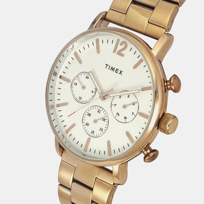 Fashion Men Quartz Silver Dial Multi-Function Stainless Steel Watch TWEG20009