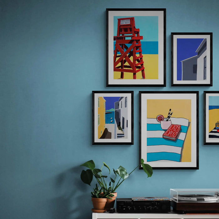 Fish Street: Colourful Coastal Art - Unframed - Beach House Art