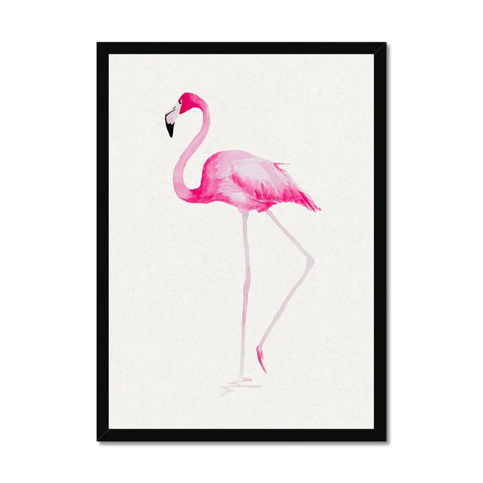 Flamingo Print No 2 (Flamingo Wall Art) - Framed