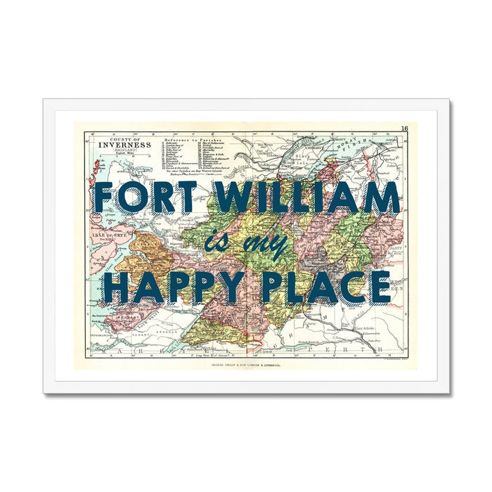 Fort William Map Print | My Happy Place Navy - Unframed