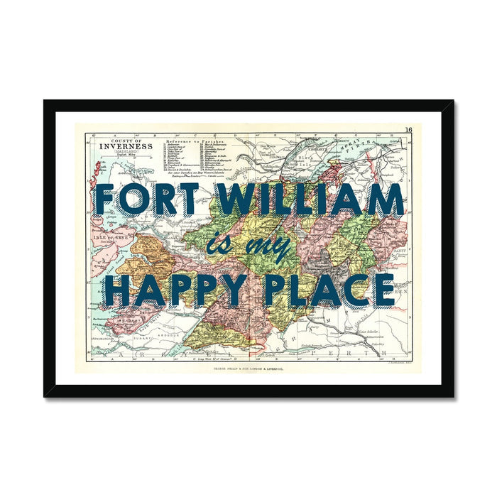 Fort William Map Print | My Happy Place Navy - Unframed