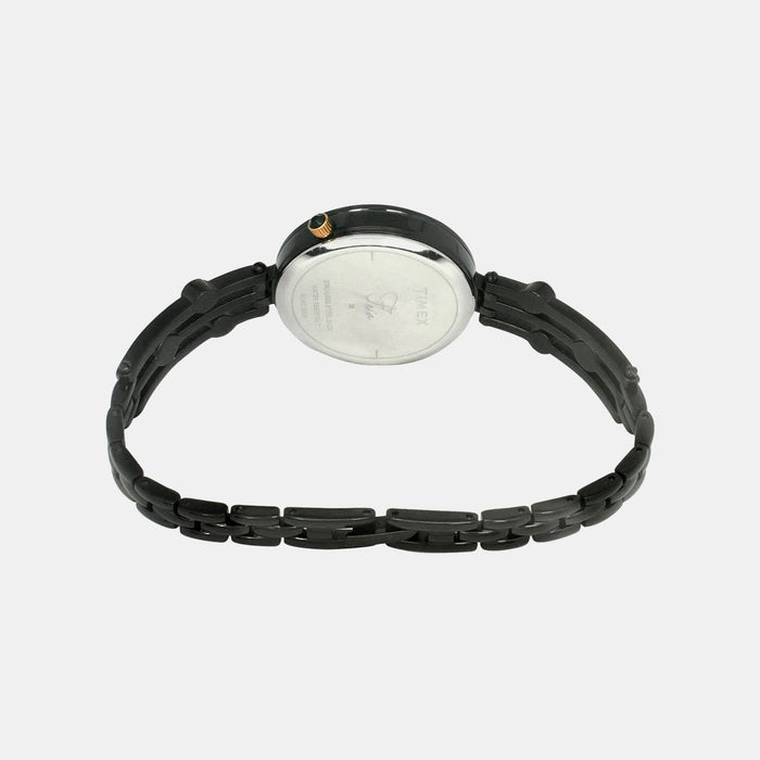 Fria Women Quartz Black Dial Analog Brass Watch TWEL16003