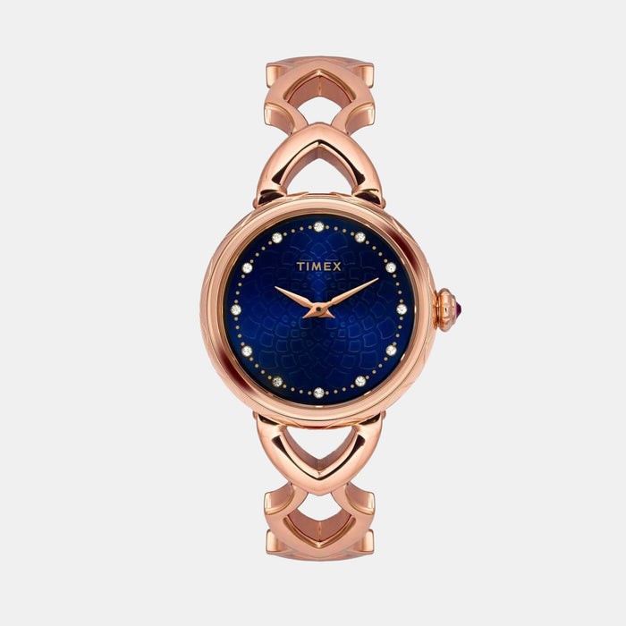 Fria Women Quartz Blue Dial Analog Brass Watch TWEL14203