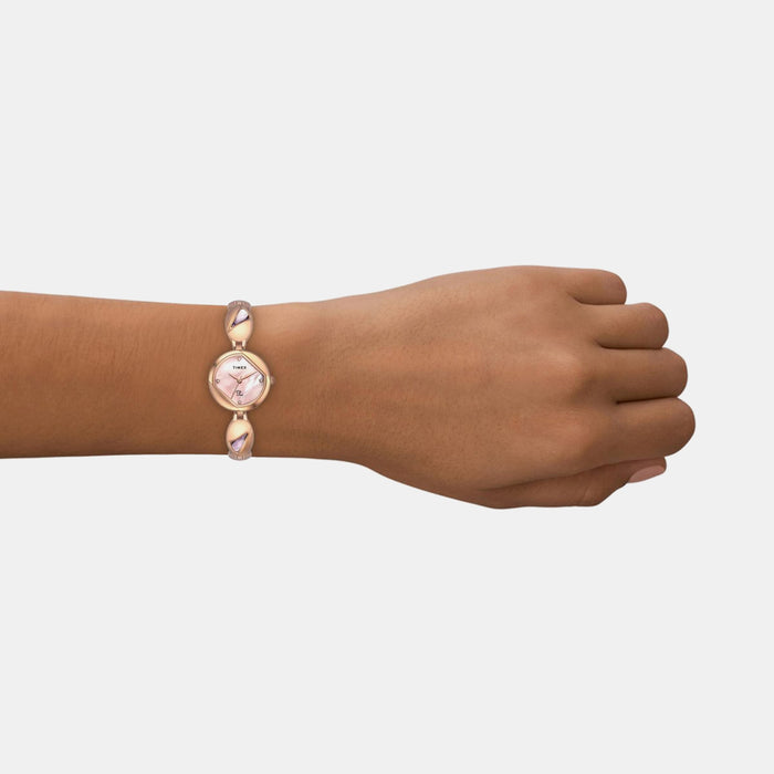 Fria Women Quartz Mother Of Pearl Dial Analog Brass Watch TWEL16302