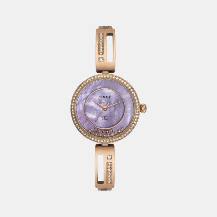 Fria Women Quartz Mother Of Pearl Dial Analog Brass Watch TWEL16502