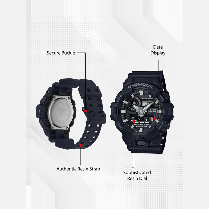 G-Shock Men Quartz Black Dial Analog-Digital Resin Watch G715
